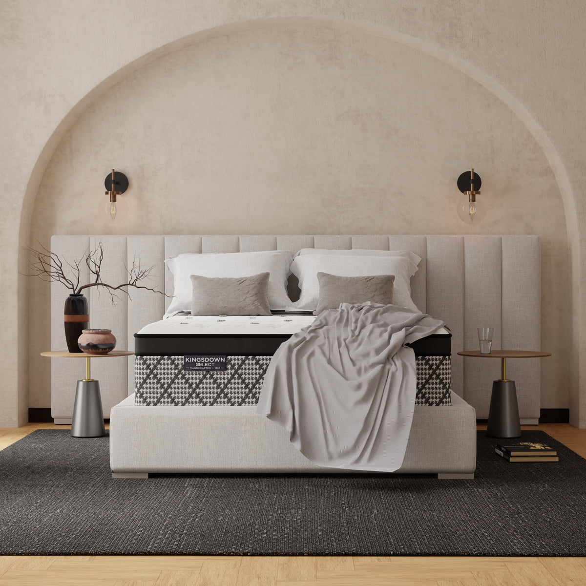 Kingsdown Select Viognier mattress in a styled bedroom