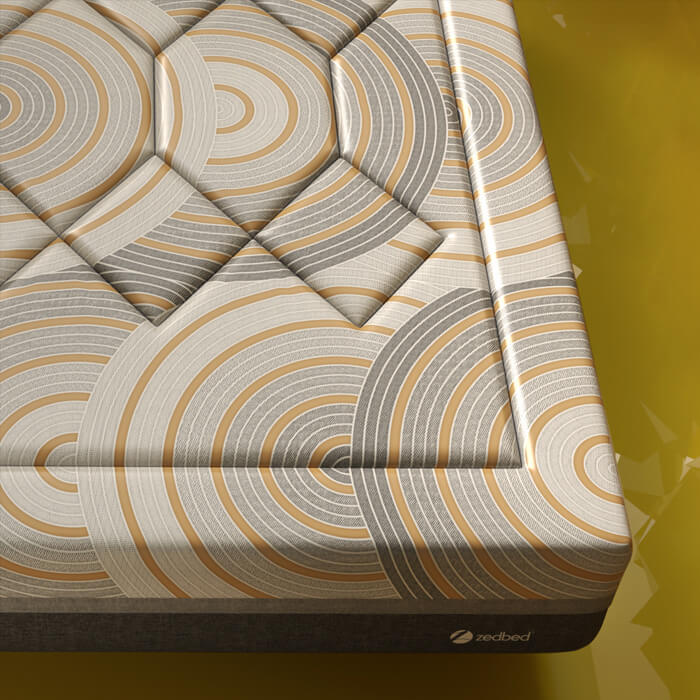 Close-up detail of a Kingsdown Zedbed mattress